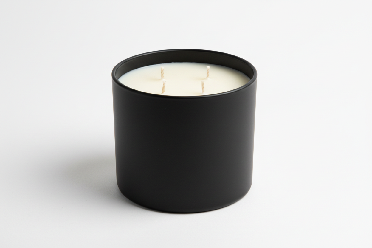 3 wick matte black candle