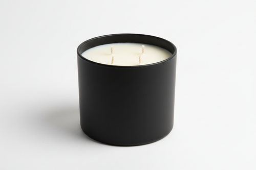 3 wick matte black candle